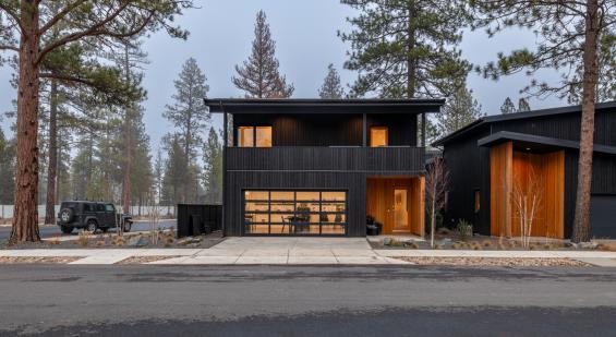 Pioneer Millworks Shou Sugi Ban Larch Carbon Siding with Larch Sand Siding
