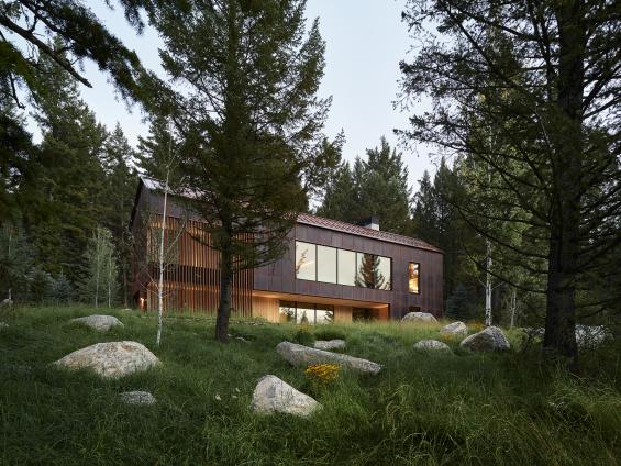 Pioneer Millworks Larch Scandi Paneling and Siding, and Accoya Scandi Paneling in bathroom. Photos ny Matt Millman.