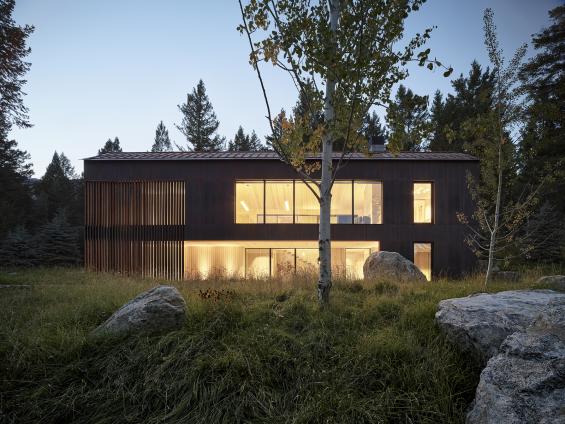 Pioneer Millworks Larch Scandi Paneling and Siding, and Accoya Scandi Paneling in bathroom. Photos ny Matt Millman.