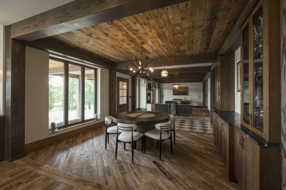 Pioneer Millworks Larch Fossil Siding and Reclaimed Rugged Teak Flooring. Photos by Scott Hemenway