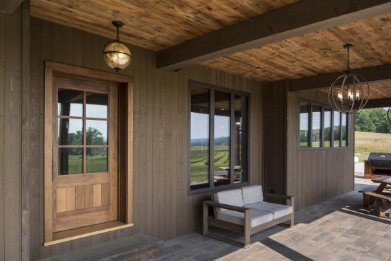 Pioneer Millworks Larch Fossil Siding and Reclaimed Rugged Teak Flooring. Photos by Scott Hemenway