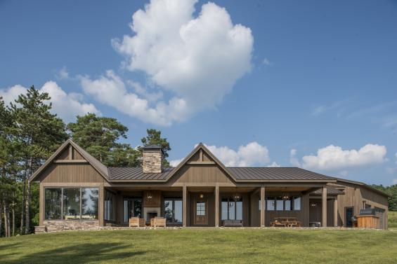 Pioneer Millworks Larch Fossil Siding and Reclaimed Rugged Teak Flooring. Photos by Scott Hemenway