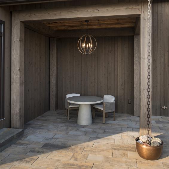 Pioneer Millworks Larch Fossil Siding and Reclaimed Rugged Teak Flooring. Photos by Scott Hemenway