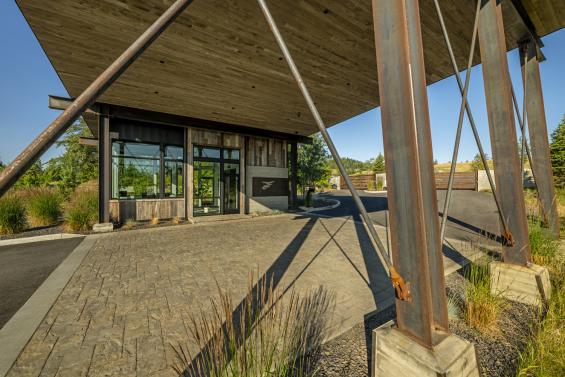 Pioneer Milworks Corral Board Reclaimed Siding on CDA National Reserve Gatehouse -- Photo: Joel Riner