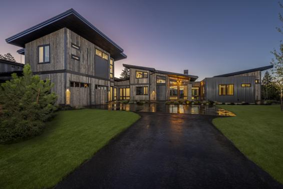 Pioneer Milworks Corral Board Reclaimed Siding and Carbon Fir Shou Sugi Ban Eves on CDA National Reserve Residence -- Photo: Joel Riner