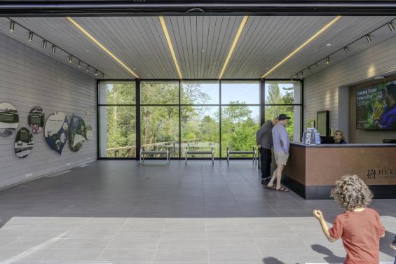 Pioneer Millworks Accoya Nickel at Heritage Museums & Gardens Barbey Family Welcome Center. Photo by: Justin Valadez/Dellbrook|JKS 