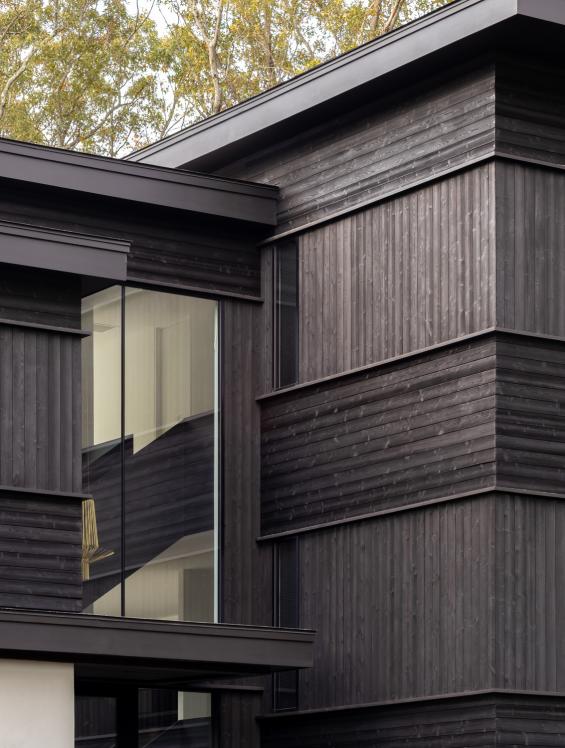 Pioneer Millworks Shou Sugi Ban Larch Carbon Siding on Residence in CT. Photos by Kevin Kraut