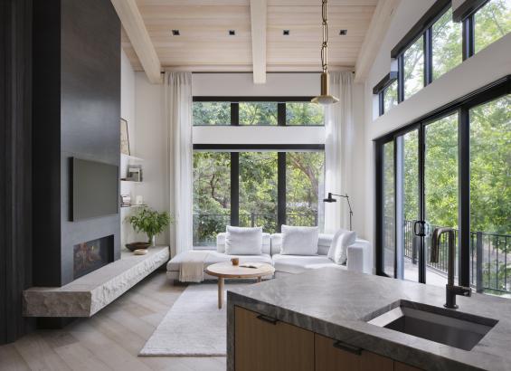 Pioneer Millworks Douglas fir Charcoal and Douglas Fir Scandi wood paneling and T&G. © Kendall McCaugherty