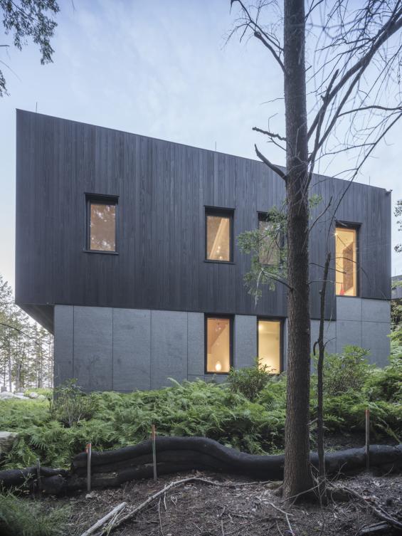 Pioneer Millworks Accoya Black Wood Siding. AW-ARCH Photo by: Florian Holzherr