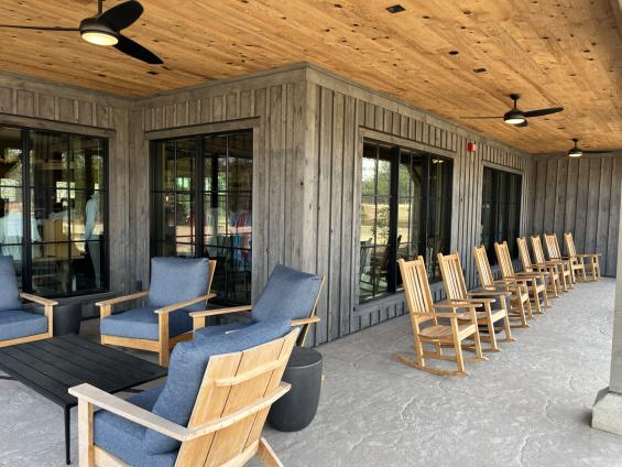 Pioneer Millworks Farmed Board Siding, and Modern Farmhouse White Oak Flooring in 5% White at Pinehurst #10 Proshop